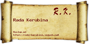 Rada Kerubina névjegykártya